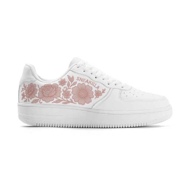 Rosa Pink Flowers Low Top Sneakers